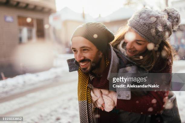 winter love - elated stock pictures, royalty-free photos & images