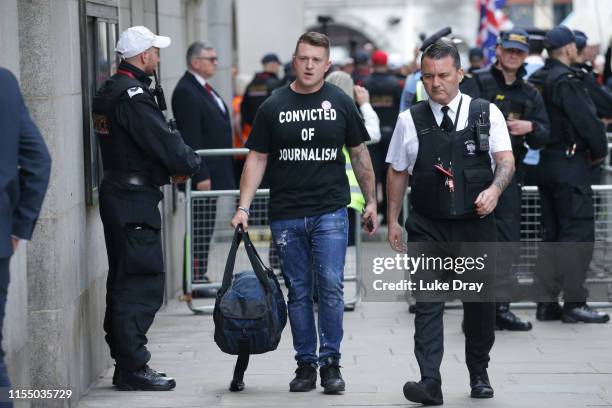 British far-right activist and former leader and founder of English Defence League , Tommy Robinson, whose real name is Stephen Yaxley-Lennon,...