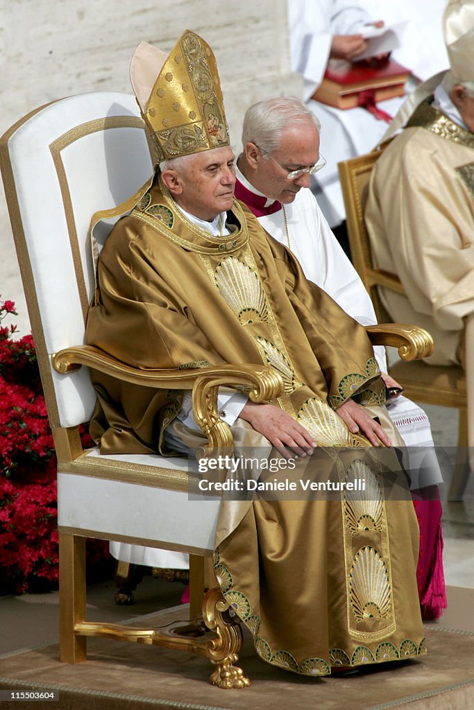 Pope Benedict XVI Holds First Mass in Saint Peter's Square