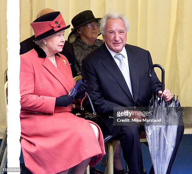 The Queen Elizabeth II and Michael Winner attend the unveiling of the national police memorial designed by Sir Norman Foster. Building work began on...