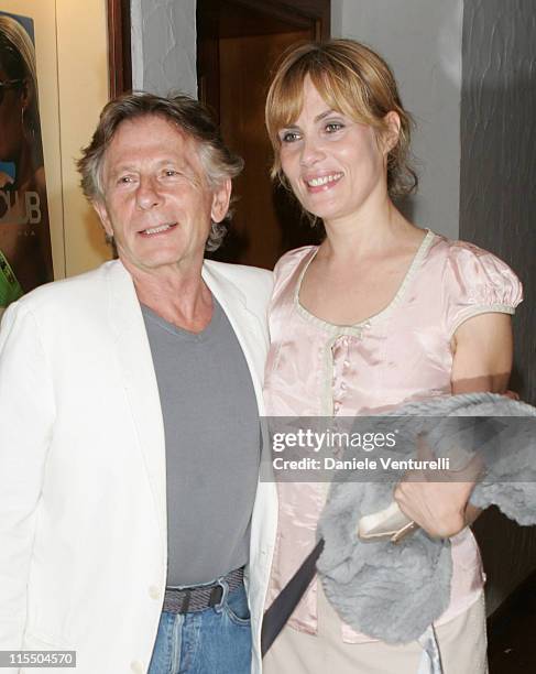 Emmanuelle Seigner and director Roman Polanski during 2005 Venice Film Festival - "Backstage" Premiere - Arrivals in Venezia, Italy.