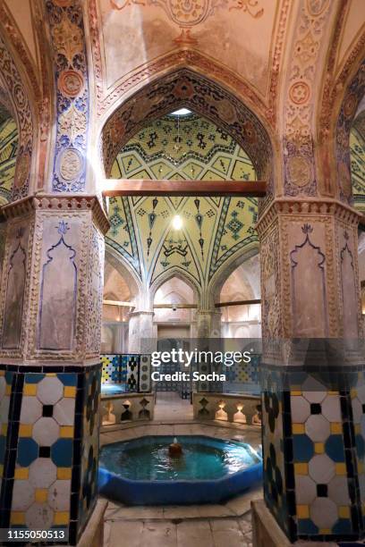 interior of sultan amir ahmad bathhouse, kashan, iran - turkish bath stock pictures, royalty-free photos & images