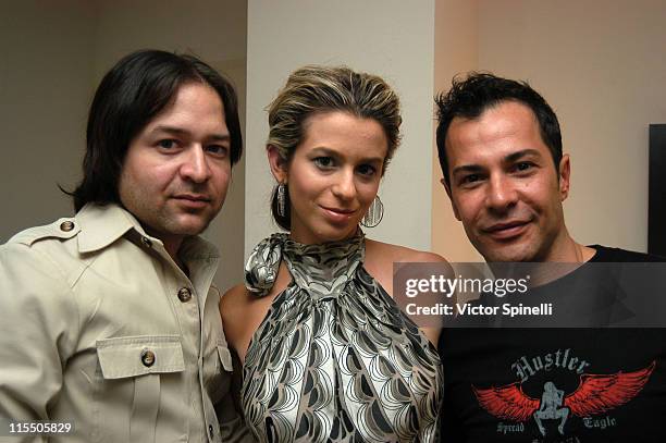 Alvin Valley, Ana Cristina and Ricardo Rojas during Ricardo Rojas Hair Suite at the W Hotel at W Hotel in Westwood, California, United States.