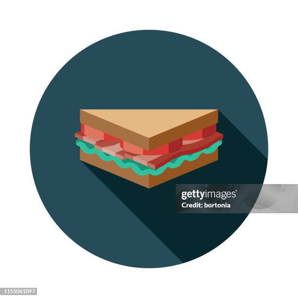 ilustrações de stock, clip art, desenhos animados e ícones de blt (bacon, lettuce & tomato) sandwich icon - blt sandwich