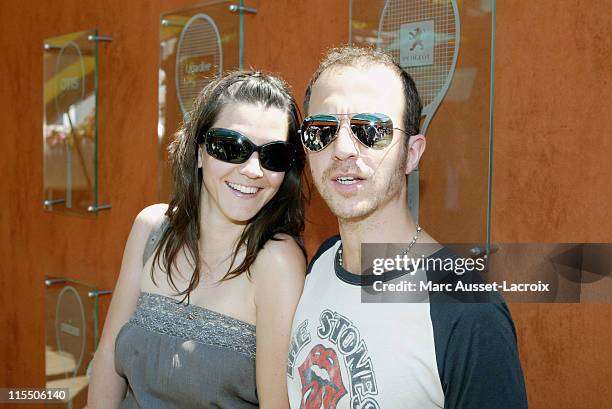 Calogero and wife Hortense during 2006 French Open - Celebrity Sightings - June 9, 2006 at The Village, Roland Garros in Paris, France.