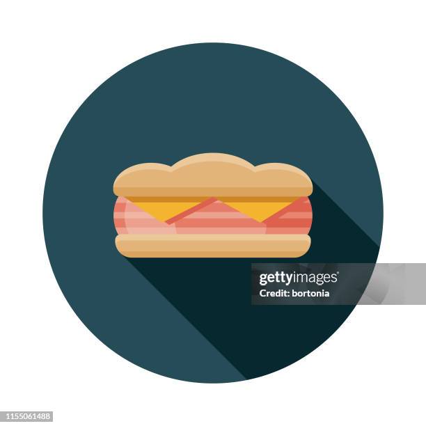 ham and cheese sandwich icon - submarine sandwich stock illustrations