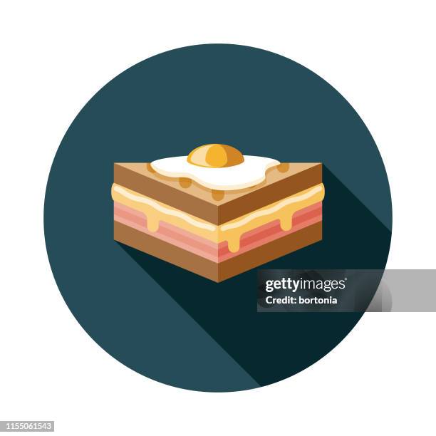 Croque Madame Sandwich Icon, Stock-Foto