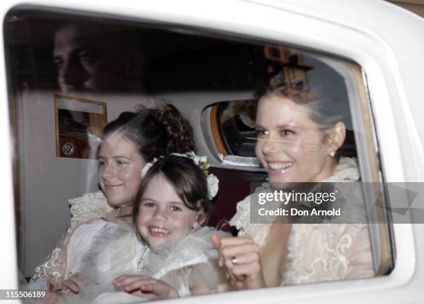 Nicole Kidman's daughter, Isabella Cruise , Antonia Kidman, and her daughter outside her Darling Point home on Sunday, June 15, 2006.