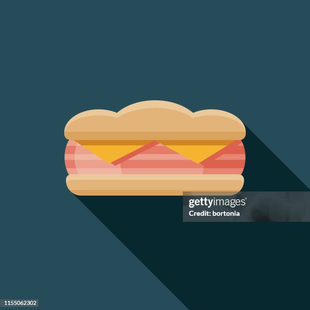 schinken und käse sandwich ikone - kotelett stock-grafiken, -clipart, -cartoons und -symbole