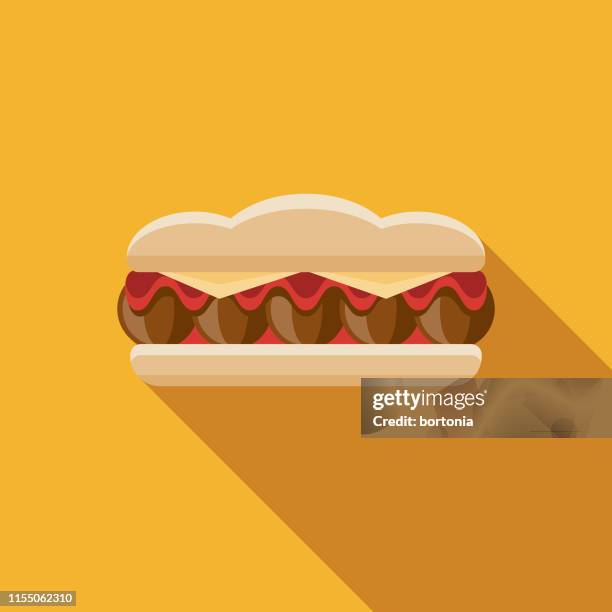 meatball sandwich icon - submarine sandwich stock illustrations