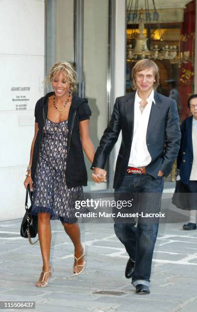 David and Cathy Guetta arrives at the Interior ministry, Place Beauvau in Paris on August 30, 2006 to attend a ceremony organized by French interior...