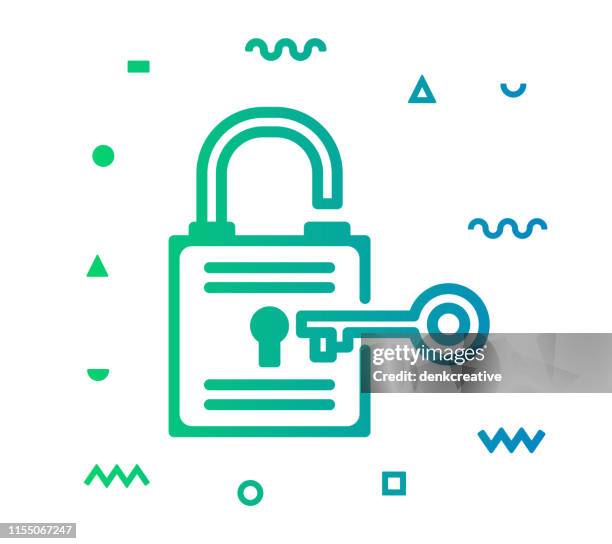 security line style icon design - data entry stock illustrations