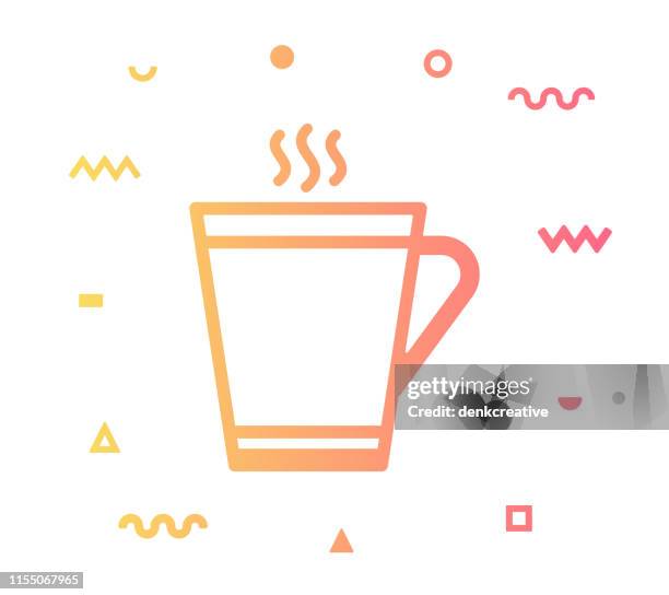 coffee break line style icon design - sweet iced tea stock illustrations