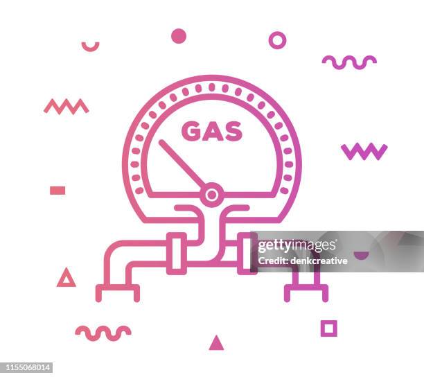 natural gas line style icon design - full tank stock illustrations