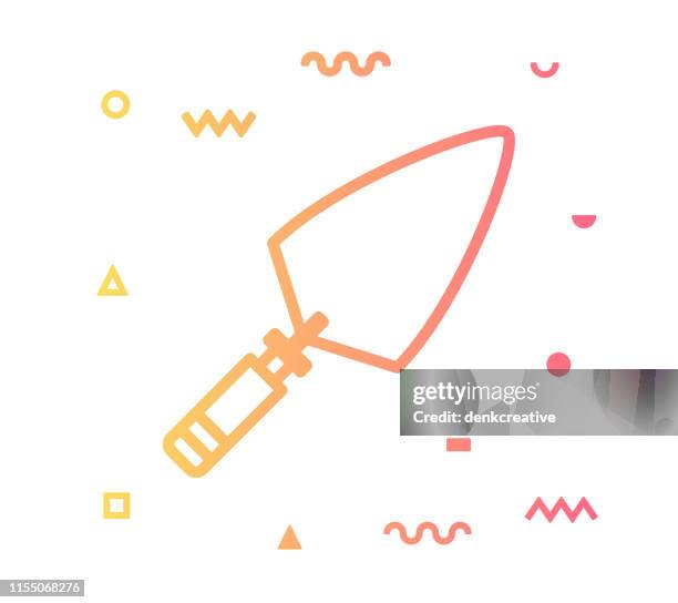 construction line style icon design - wall putty stock illustrations