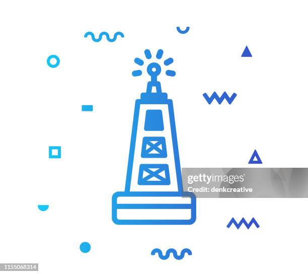 water buoy line style icon design - beach dock stock illustrations