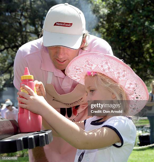 Glen McGrath and Holly McGrath during McGrath Foundation Barbecue for Breast Cancer at Hyde Park, Palm Grove in Sydney, NSW, Australia.