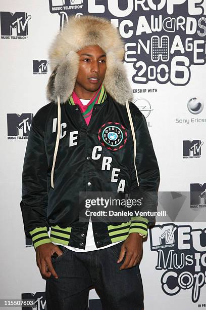 Pharrell Williams during 2006 MTV European Music Awards Copenhagen - Arrivals in Copenhagen, Denmark.