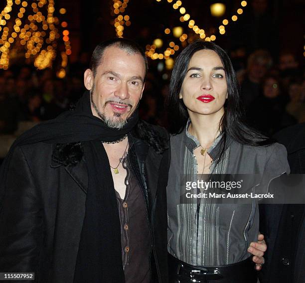 Florent Pagny with his wife Azucena during Florent Pagny at the Lighting of Champs Elysees in Paris - November 28, 2006 at Champs Elysees in Paris,...