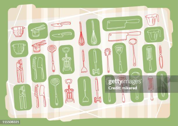 kitchen tools - vegetable peeler stock illustrations