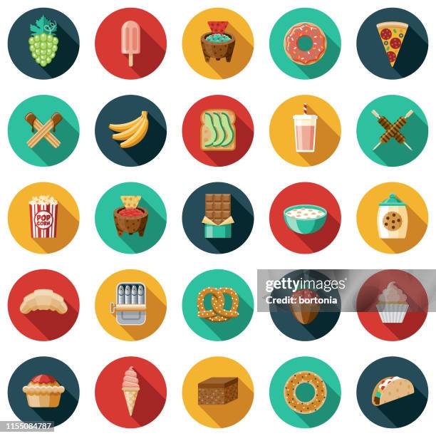ilustraciones, imágenes clip art, dibujos animados e iconos de stock de snack icon set - barra de chocolate
