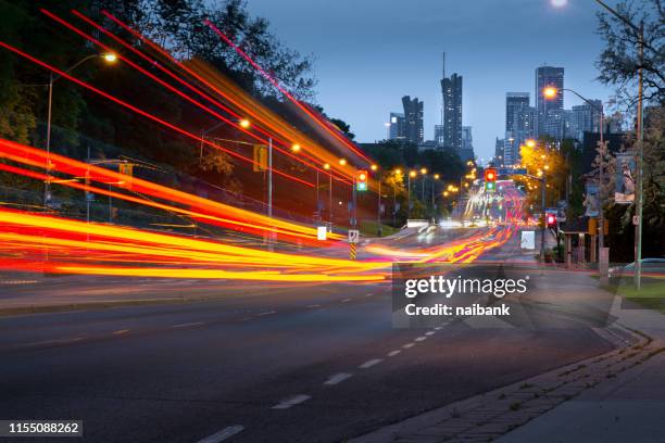 skyscrappers of north york, toronto - toronto highway stock pictures, royalty-free photos & images