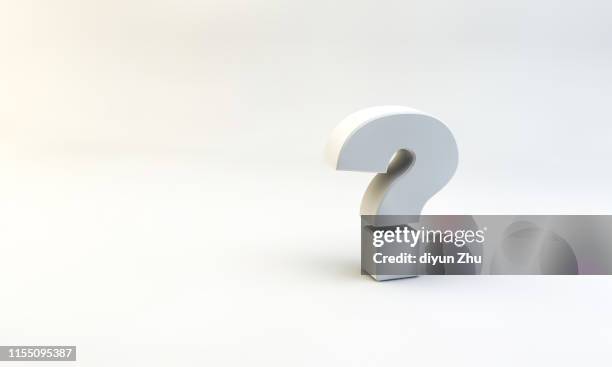 question mark with white background,3d render - quiz fotografías e imágenes de stock