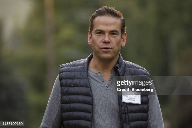 Lachlan Murdoch, co-chairman and chief executive officer of Fox Corp., arrives during the Allen & Co. Media and Technology Conference in Sun Valley,...