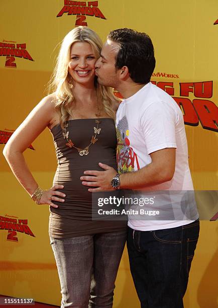 Susan Sideropoulos and Jakob Shtizberg attend the "Kung Fu Panda 2" Germany Premiere at the Cinemaxx movie theater on June 7, 2011 in Berlin, Germany.