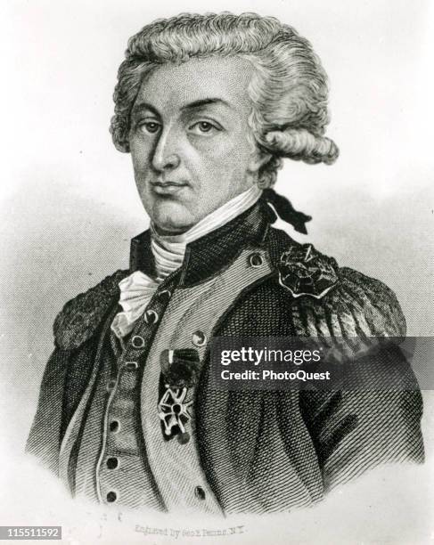 Marquis de Lafayette, engraving by George E. Perine, eighteenth century.