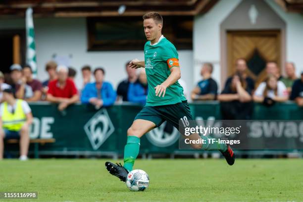 Niklas Moisander of SV Werder Bremen controls the ball during the friendly match between SV Werder Bremen and WSG Wattens at Parkstadion Zell Am...