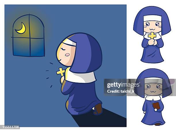 sister - dark rosary stock illustrations