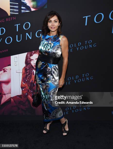 Actress Carlotta Montanari arrives at the LA Special Screening of Amazon's "Too Old To Die Young" at the Vista Theatre on June 10, 2019 in Los...