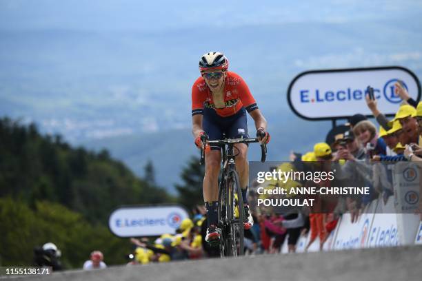 Belgium's Dylan Teuns pedals before crossing the finish line of the sixth stage of the 106th edition of the Tour de France cycling race between...