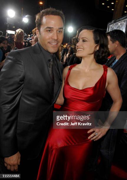 Jeremy Piven and Carla Gugino during "Entourage" Third Season Premiere in Los Angeles - Red Carpet at The Cinerama Dome in Los Angeles, California,...