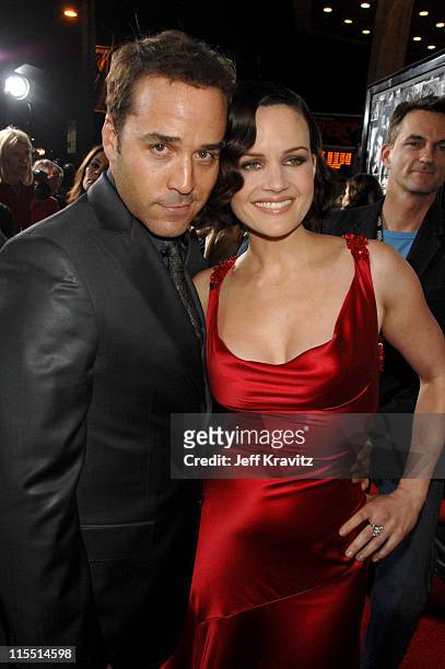 Jeremy Piven and Carla Gugino during "Entourage" Third Season Premiere in Los Angeles - Red Carpet at The Cinerama Dome in Los Angeles, California,...