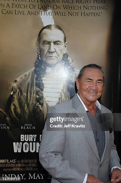 August Schellenberg during "Bury My Heart at Wounded Knee" Los Angeles Premiere - Red Carpet at Paramount Theater, Paramount Pictures Studio in Los...