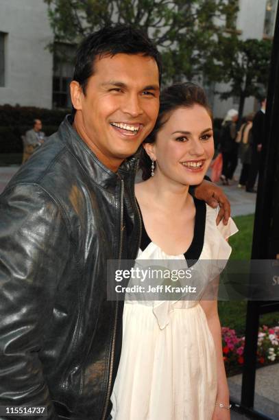 Adam Beach and Anna Paquin during "Bury My Heart at Wounded Knee" Los Angeles Premiere - Red Carpet at Paramount Theater, Paramount Pictures Studio...