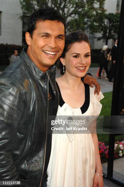Adam Beach and Anna Paquin during "Bury My Heart at Wounded Knee" Los Angeles Premiere - Red Carpet at Paramount Theater, Paramount Pictures Studio...