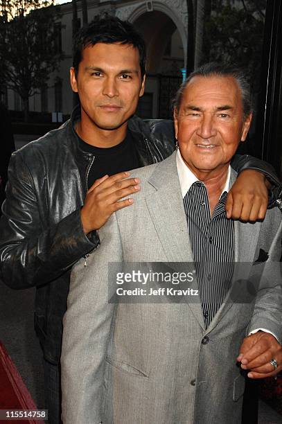Adam Beach and August Schellenberg during "Bury My Heart at Wounded Knee" Los Angeles Premiere - Red Carpet at Paramount Theater, Paramount Pictures...