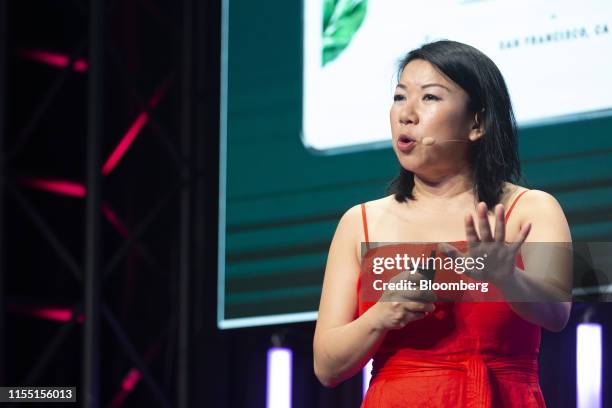 Shan-Lyn Ma, co-founder and chief executive officer of Zola, speaks during the Startupfest event in Montreal, Quebec, Canada, on Thursday, July 11,...