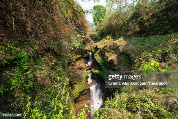 davis falls is a waterfall located at pokhara in kaski district, nepal. - pokhara stock pictures, royalty-free photos & images