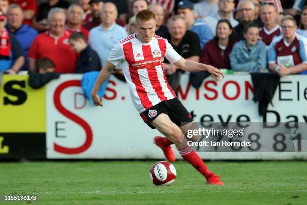 Duncan Watmore of Sunderland in action during the Pre-Season friendly between South Shields FC and Sunderland AFC at Mariners Park on July 11, 2019...