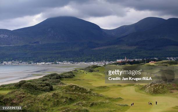 General view of play on the 3rd hole during day one of the R&A Womens Amateur Championship at Royal County Down Golf Club on June 11, 2019 in...