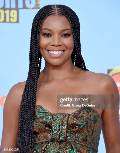 Gabrielle Union attends Nickelodeon Kids' Choice Sports 2019 at Barker Hangar on July 11, 2019 in Santa Monica, California.