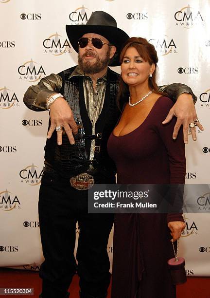 Hank Williams Jr. And wife Mary Jane during 37th Annual CMA Awards - Arrivals at The Grand Ole Opry in Nashville, TN, United States.
