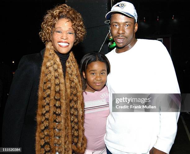 Whitney Houston, daughter Kristina and Bobby Brown