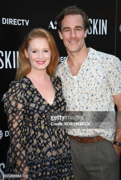 Actor James Van Der Beek and his wife actress/producer Kimberly Brook arrive for the special screening of "Skin" at the Arclight in Hollywood on July...