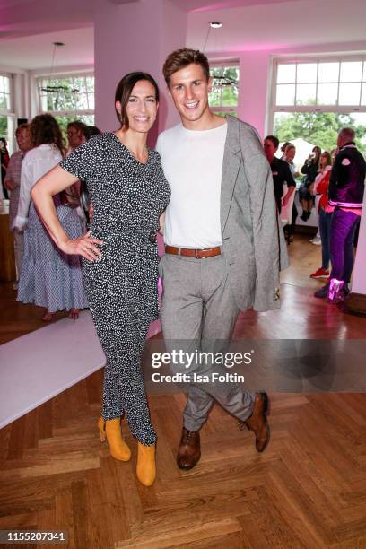 Ulrike Frank and Lukas Sauer during the Ernsting's family Fashion Show 2019 on July 11, 2019 in Hamburg, Germany.