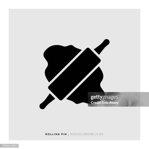 rolling pin icon - making bread stock illustrations